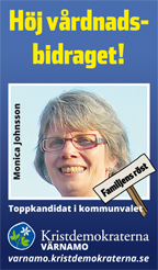 Höj vårdnadsbidraget! Monica Johnsson. Toppkandidat i kommunvalet. Kristdemokraterna Värnamo. Familjens röst. varnamo.kristdemokraterna.se