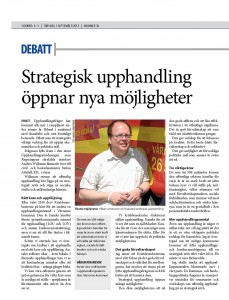 Strategisk upphandling öppnar nya möjligheter, tidningen Kristdemokraten (nr 36/2013)