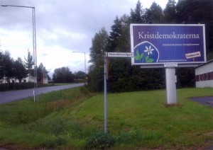 Som kristdemokratisk kampanjarbetare är det lätt att känna sig nöjd när man åker genom Gnosjö. (Foto: Håkan Johansson)