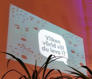Vilken värld vill du leva i? var ämnet för ett mycket intressant och utmanande politiksamtal i regi av Diakonia. (Foto: Håkan Johansson)