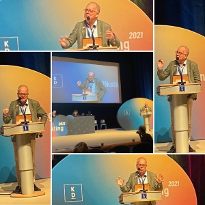 Håkan Johansson (KD), Värnamo, talar om en kristdemokratiskt influerad republikanism, på rikstinget i Norrköping. (Foto: Stina Sinclair)