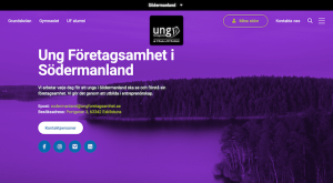 Skärmdump av startsidan hos Ung Företagsamhet Södermanland