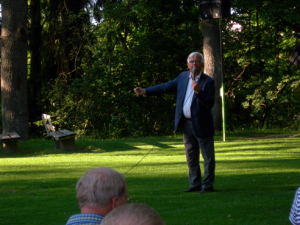 Alf Svensson (KD) berättar med inlevelse om sina visioner för ett Europa som värnar freden. (Foto: Håkan Johansson)
