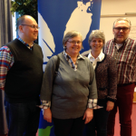 Några av de kristdemokrater som deltog i dagens kandidatutbildning i Nässjö var Torbjörn Eriksson, Lena Freij, Monica Jonsson och Arnold Carlzon från Värnamo. (Foto: Pernilla Mårtensson)
