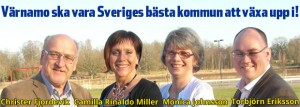 Värnamo ska vara Sveriges bästa kommun att växa upp i! Christer Fjordevik, Camilla Rinaldo Miller, Monica Johnsson, Torbjörn Eriksson.
