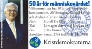 Kristdemokraterna - 50 år för människovärdet! (Annons)