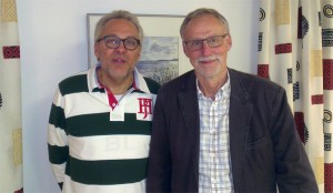 Kristdemokraternas förhandlare Arnold Carlzon och Gunnar Crona kan känna sig nöjda efter att ha bäddat för ett fortsatt samarbete mellan Alliansen och Miljöpartiet i Värnamo. (Foto: Håkan Johansson)