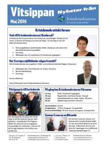 Medlemstidningen Vitsippan, maj 2016.