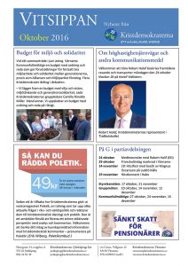 Medlemstidningen Vitsippan, oktober 2016.
