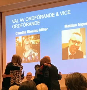 Camilla Rinaldo Miller valdes till ordförande och Mattias Ingeson till vice ordförande. (Foto: Ann-Mari Wiberg)