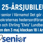 Fira 25-årsjubileum med KD senior i Värnamo! Det gör även Kristdemokraternas hedersordförande Alf Svensson och Ehrling "Elvis" Lundberg. Torsdagen den 3 maj klockan 18 i Arken.