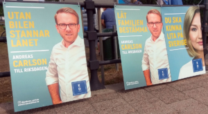 Några av Kristdemokraternas valaffischer i valrörelsen 2018. (Foto: Håkan Johansson)