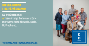 DU SKA KUNNA LITA PÅ VÄRNAMO! KD PRIORITERAR: * barn i tidigt behov av stöd - mer samarbete förskola, skola, BUP och soc. https://varnamo.kristdemokraterna.se #välfärdslöftet