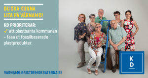 DU SKA KUNNA LITA PÅ VÄRNAMO! KD PRIORITERAR: * att plastbanta kommunen – fasa ut fossilbaserade plastprodukter. https://varnamo.kristdemokraterna.se #välfärdslöftet #teamebba
