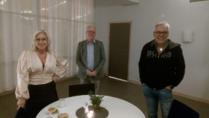 Den kristdemokratiska kommunfullmäktigegruppen var också reducerad. Camilla Rinaldo Miller, Håkan Johansson och Arnold Carlzon. (Foto: Agnes Johansson)
