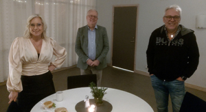 Den kristdemokratiska kommunfullmäktigegruppen var också reducerad. Camilla Rinaldo Miller, Håkan Johansson och Arnold Carlzon. (Foto: Agnes Johansson)