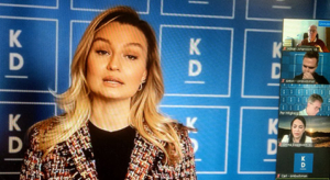 Ebba Busch talade på jönköpingsdistriktets vårstämma. (Foto: Håkan Johansson)