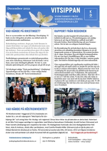 Medlemsbladet Vitsippan, december 2021.