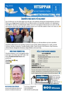 Medlemsbladet Vitsippan, maj 2022.