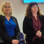 Riksdagsledamöterna Camilla Rinaldo Miller och Cecilia Engström var årsmötestalare. (Foto: Håkan Johansson)