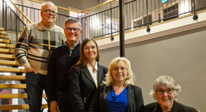 Ordförandebyte och valfokus. Topp 5 på Kristdemokraternas kommunvalsedel: Håkan Johansson (2), Stig Claesson (4), Jenny-Anne Hugosson (3), Camilla Rinaldo Miller (1) och Margareta Lindahl (5). (Foto: Emanuel Aspler)