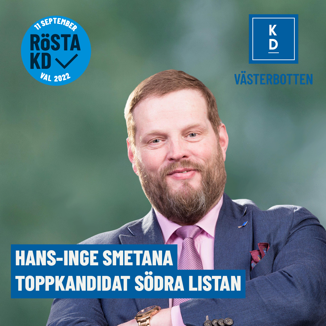 KRISTDEMOKRATERNA I Västerbotten | #1 Södra Regionlistan: Hans-Inge ...